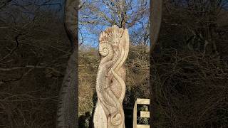 Super carved totem poles entrance to ancient woodland and archaic meadows naturalhistory [upl. by Stranger941]