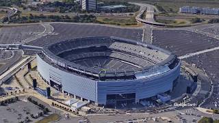 MetLife Stadium Tour  New York Giants  New York Jets  Google Earth Studio Flyover [upl. by Wakefield]