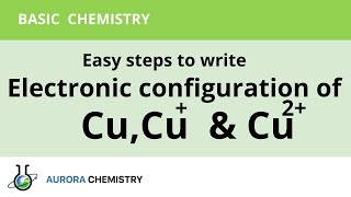 Write ELECTRONIC CONFIGURATION of CuCu and Cu2 [upl. by Nahshun]