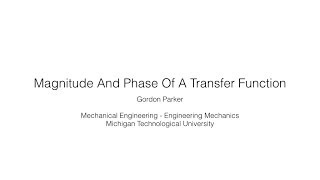 Magnitude And Phase Of A Transfer Function [upl. by Laerdna]