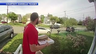 Pizza delivery driver trips suspect to end highspeed police chase [upl. by Etnauq]