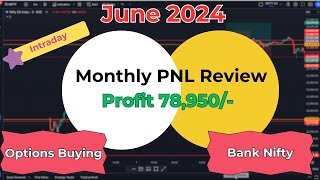 2024 June Monthly Review PNL Profit 78950  Bank Nifty Intraday Trading  Option Buying [upl. by Nuhsed419]