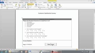 Clear Survey Button  Functional Checklist Survey in Microsoft Word 2010 part 8 of 9 [upl. by Ynoep]