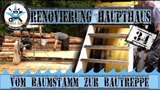 DIY🌲Vom🪓 Baumstamm 📐zur📏 Bautreppe🪓 Treppe super günstig💲💲 selber bauen [upl. by Aylatan]