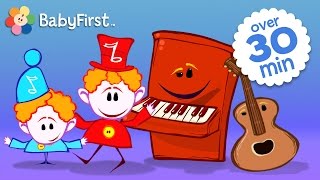 Musical Instruments for Kids  Drum Piano Guitar and More with the Notekins by BabyFirst [upl. by Anawik]