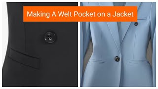 How To Sew welt pockets for Female jackets [upl. by Sandy]