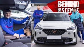 BARÇA PLAYERS receive play and pose with their new CUPRA cars 🚗⚽😎 [upl. by Tymon293]