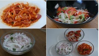 3 Onion Salad Recipes l Salads for cutlets and biriyani l Ulli Challas Recipe l Sallas [upl. by Dnomyar]