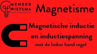 Natuurkunde uitleg Magnetisme 5a Magnetische inductie en inductiespanning linker hand regel [upl. by Sirac992]