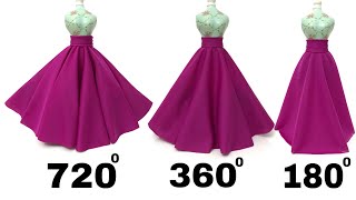 How to Make Easy Double Circle Skirt Full Flare Umbrella Skirt and Half Circular Skirt [upl. by Nylyoj]