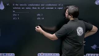 If the specific conductance and conductance of a solution are same then its cell constant is eq [upl. by Slayton]