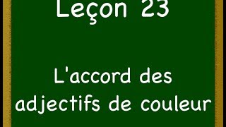 Leçon 23  Laccord des adjectifs de couleur [upl. by Otinauj189]