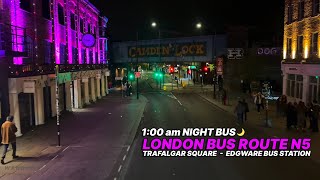 Late night London Bus Ride spot the FOX and other fascinating sights with London Bus Route N5 🌙🚌 [upl. by Dilks]