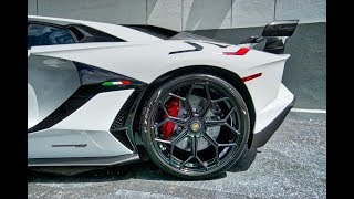 Lamborghini Aventador SVJ 759hp WHITE BEAST Start up Drive Interior Exterior at Lamborghini Miami [upl. by Quitt822]