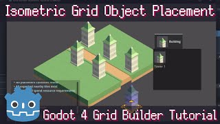 How to Setup Object Placement Gameplay for Isometric Game  Grid Builder Plugin for Godot 4 Tutorial [upl. by Spratt]