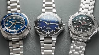 Dive Watch Comparison at Different Price Points  Seiko Willard Oris Aquis amp Omega Seamaster [upl. by Gisela]