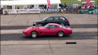 Chevrolet Corvette C3 496cid vs Audi A4 18T 20v B5 Quattro 14 mile drag race [upl. by Aribold447]