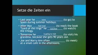 Englisch Übungen  Verschiedene Zeiten einsetzen [upl. by Vick]