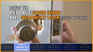 How to Replace a Door Knob and Deadbolt Lock Step By Step [upl. by Pokorny]