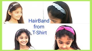 Easy DIY HairBand Hair Tutorial with 4 DIY Quick Hairstyles for SchoolHow To Make HairBand at Home [upl. by Elam698]