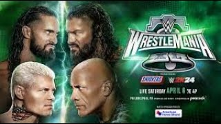 The Rock amp Roman Reigns vs Cody Rhodes amp Seth Rollins  WWE WrestleMania XL 2024 [upl. by Nahtnanhoj354]