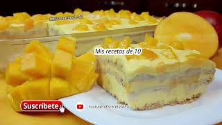 CARLOTA DE MANGO O PAY DE MANGO CON GALLETAS MARÍAS DELICIOSO [upl. by Nylcsoj178]