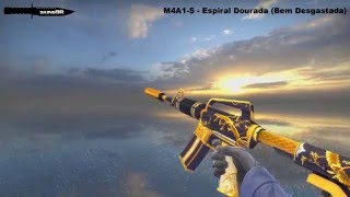 M4A1 S  Espiral Dourada Bem Desgastada  Showcase [upl. by Haisoj]