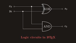 How to draw logic gate circuit diagrams in LaTeX with CircuiTikz [upl. by Colwin884]