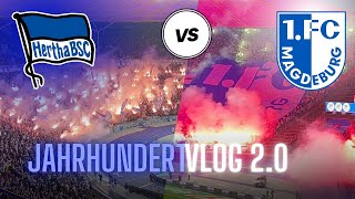 JAHRHUNDERTVLOG 20 PYROWAHNSINN  UNTERBRECHUNG  Hertha BSC vs Magdeburg  FANPRIMUS STADIONVLOG [upl. by Anal185]