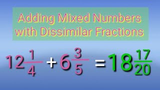 How to Add Mixed Numbers with Dissimilar Fractions [upl. by Ahsuatal]