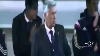 Carlo Ancelotti imitate celebration Cristiano Ronaldo Eibar vs Real Madrid 221114 HD [upl. by Ondrea]