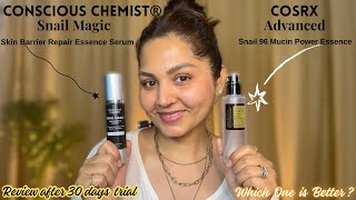 Cosrx Advanced Snail 96 VS Conscious Chemist Snail Magic  honestreview snailmucin [upl. by Edin]