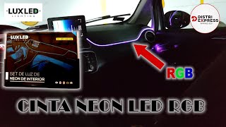 Hilo de Neon LED RGB para tablero salpicadero  LUXLED  kobo neon rgb distriexpress [upl. by Eellek821]