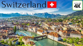 Switzerland in 4K ULTRA HD HDR  Heaven of Earth 60 FPSStunning Lakes amp Mountains beautifull [upl. by Mulac]