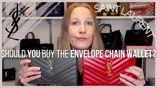 SAINT LAURENT ENVELOPE CHAIN WALLET  YSL Wallet on Chain Small  YSL BAG REVIEW 2022  YSL WOC [upl. by Travus]