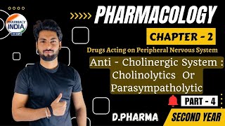 Anti  Cholinergic System  Cholinolytics Or Parasympatholytic  CH2  P4  PHARMACOLOGY  2nd YEAR [upl. by Yaker708]