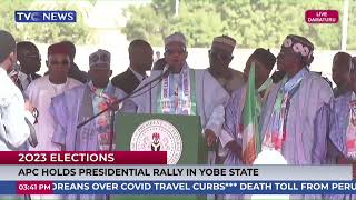 WATCH Pres Buharis Speech Today At The APC Presidential Campaign In Yobe State [upl. by Gnok]