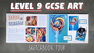 ART GCSE GRADE 9 A SKETCHBOOK TOUR  REALLY HELPFUL [upl. by Hauger]