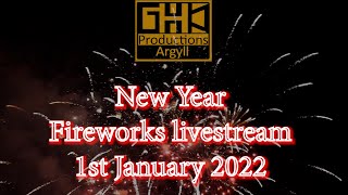 Oban 2022 New Year fireworks live from Pulpit Hill [upl. by Reichel]