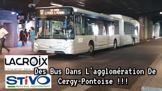 Des Bus Dans Lagglomération De CergyPontoise 95 [upl. by Angus109]