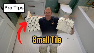 Tips for Setting Small Tile on a Bathroom Floor [upl. by Sral]