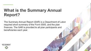 Summary Annual Report SAR [upl. by Bradney]