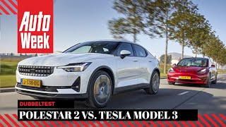 Polestar 2 vs Tesla Model 3  AutoWeek dubbeltest  English subtitles [upl. by Aysahc]