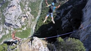 Gorges du Verdon  Rope jump 240m [upl. by Emmit]