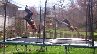 8 and 9 Year Old Gymnastics Tricks and Tumbling on the Trampoline [upl. by Edwards]