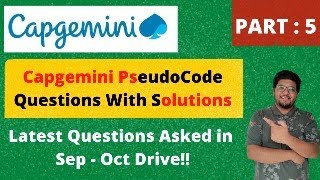 Capgemini PseudoCode Questions With Solutions  PART  5  Sep  Oct 🔥🔥 [upl. by Cletus]