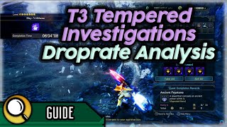 Endgame Deco Farming 3  T3 Tempered Investigation Droprate Analysis  MHW Iceborne [upl. by Ingrim]