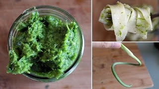 Easy Vegan Garlic Scape Pesto [upl. by Ytitsahc]