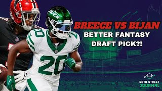 Breece Hall vs Bijan Robinson Which ELITE RB to Draft in 2024 Fantasy Football [upl. by Ezri]