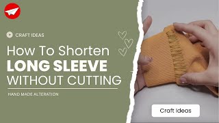 How To Shorten Long Sleeves Without Cutting 😍 shortsleeve tshirtdiy howtosew [upl. by Sinne]